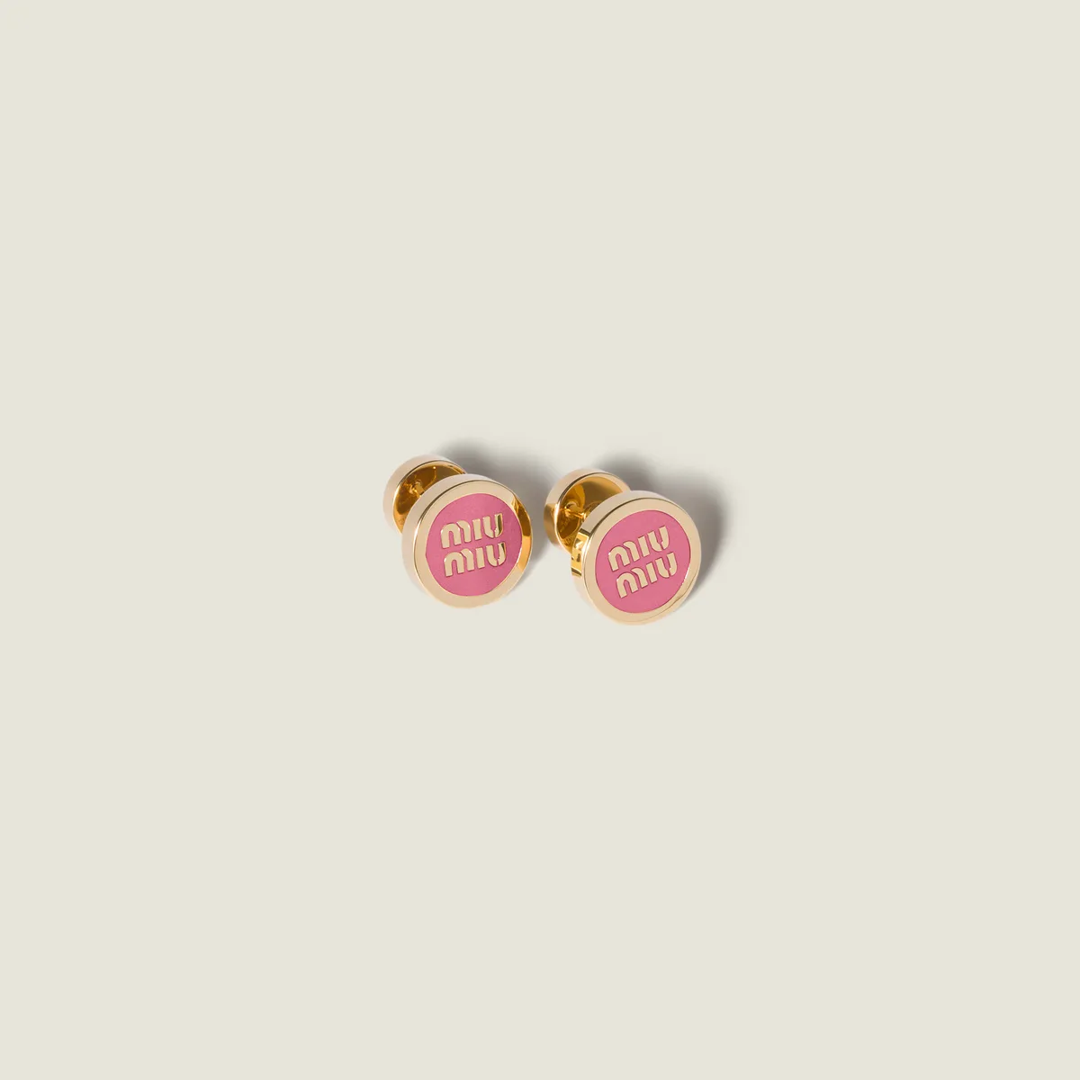 Miu Miu Enameled metal earrings (Begonia Pink)