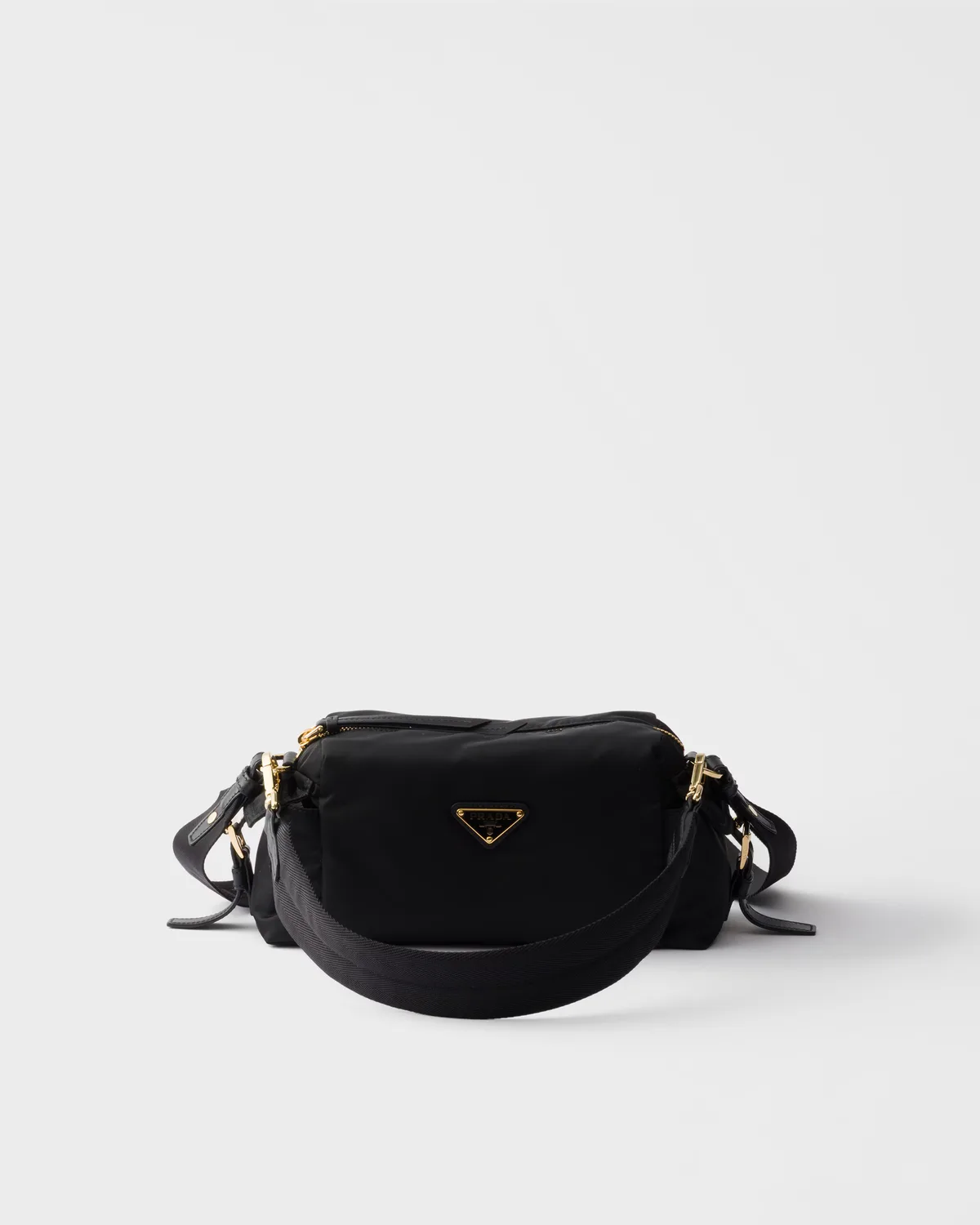 Prada Explore small Re-Nylon and leather shoulder bag (Black)