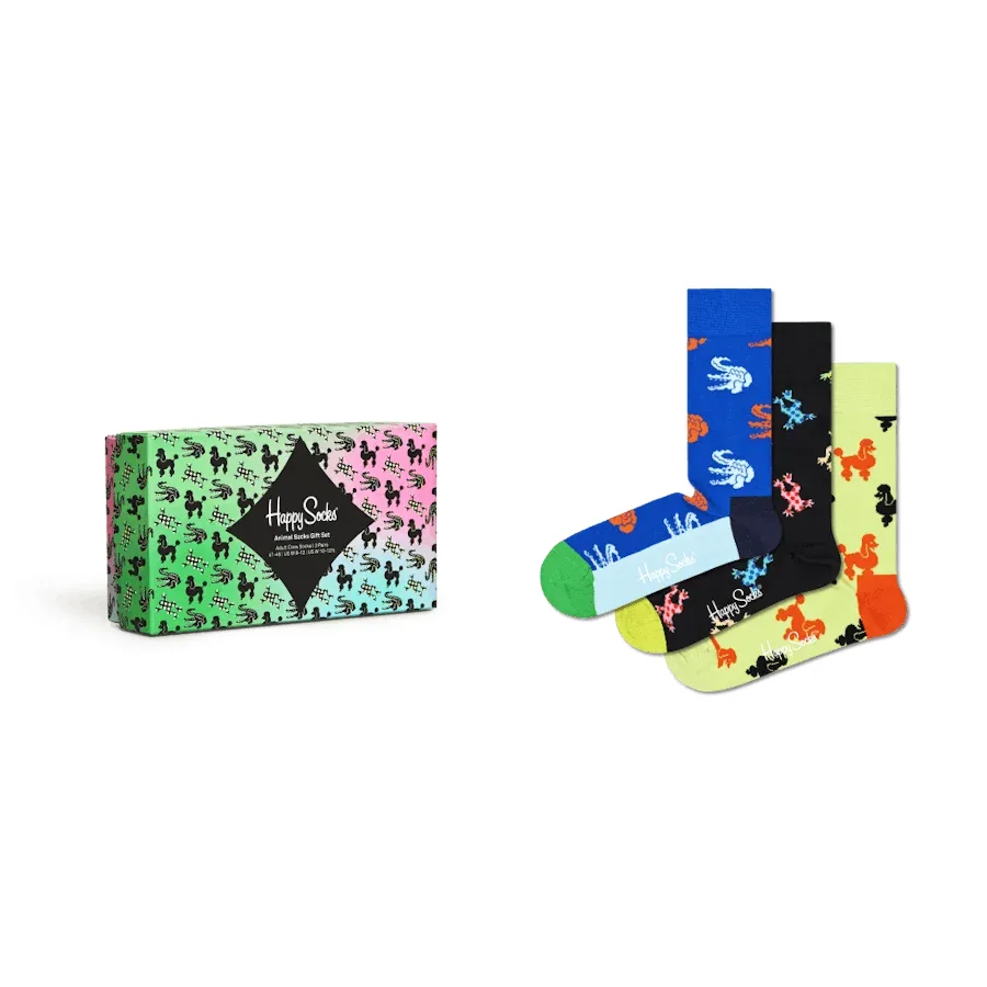 Happy Socks 3-pack Animal Socks Gift Set 200