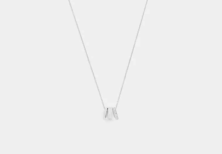 Coach Repeated C Rondelle Necklace (Silver)