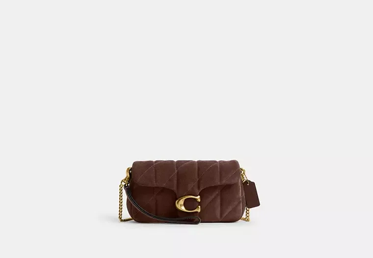 Coach Tabby Chain Crossbody Bag 19 With Quilting (Dark Chocolate)