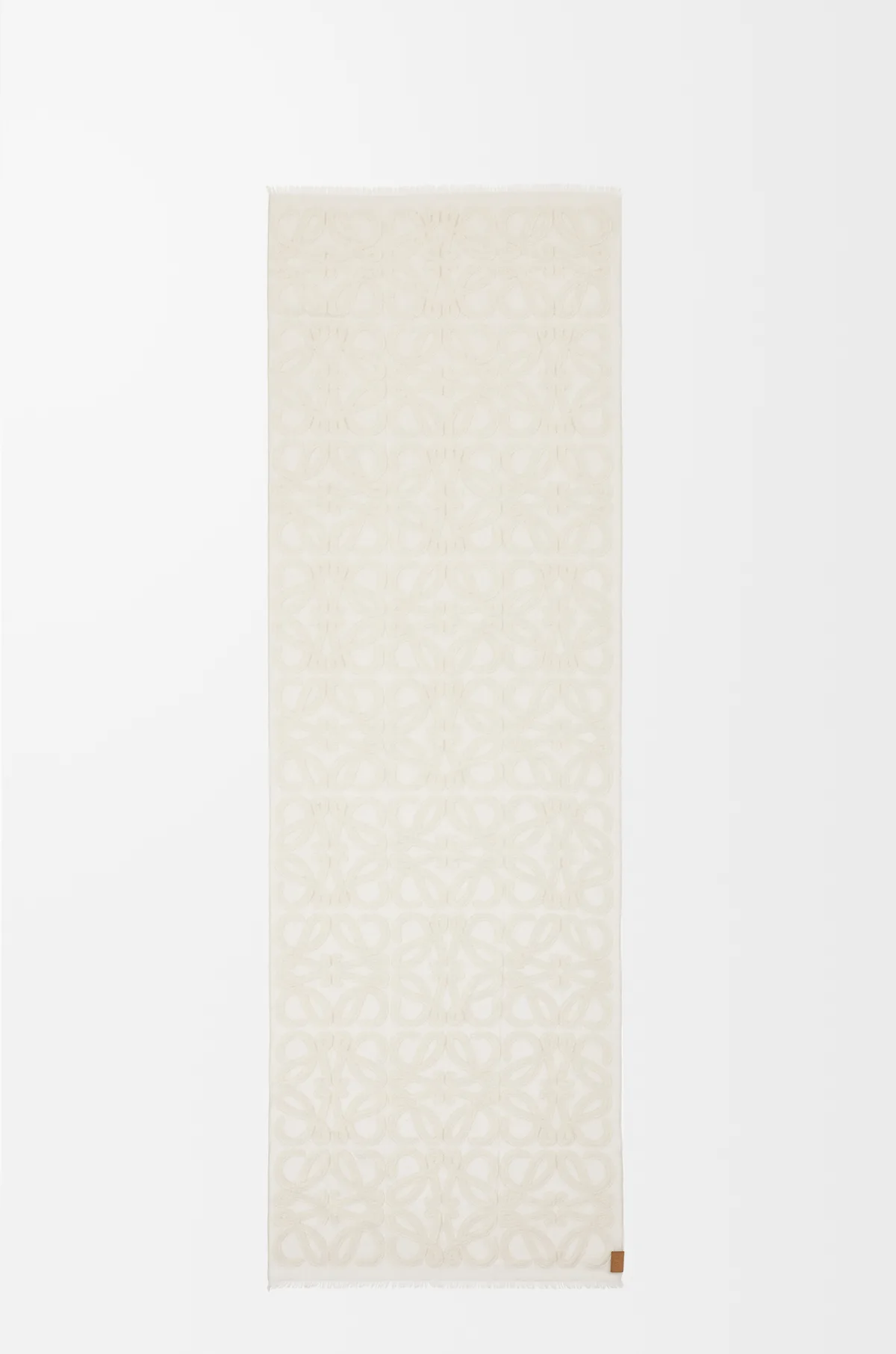 Loewe Scarf in Wool, Cotton and Silk Blend (Ecru)
