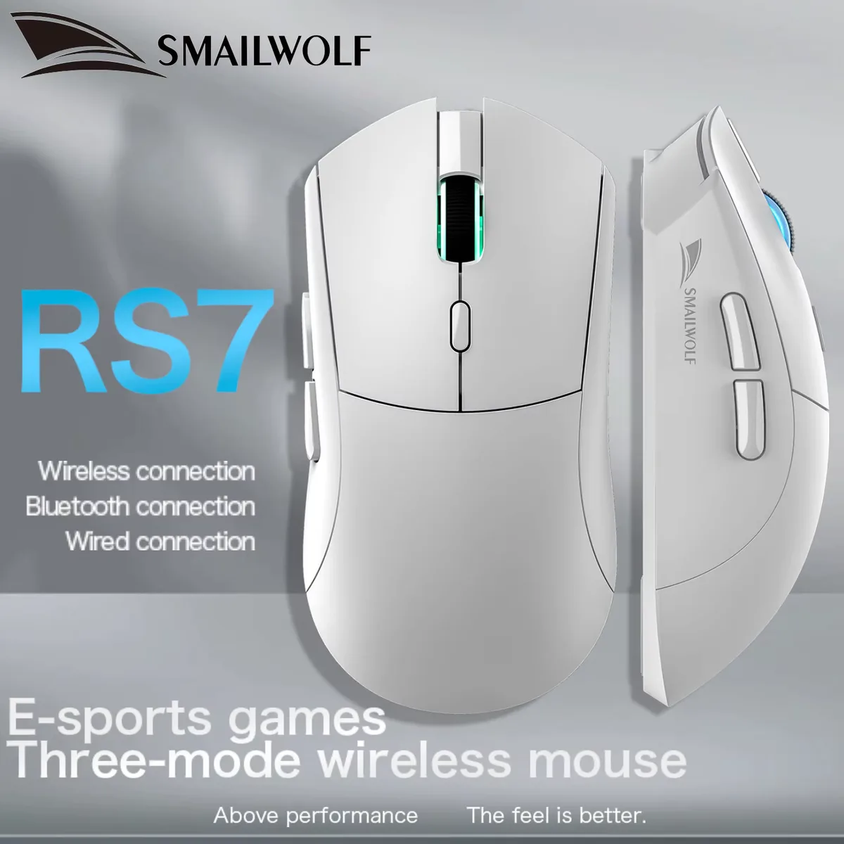 SMAILWOLF RS7 Bluetooth souris de jeu sans fil PAW3311 macro pilote