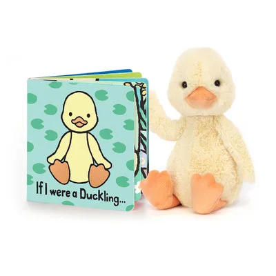 Jellycat If I Were a Duckling Board Book & Bashful Duckling Medium
